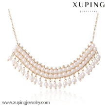 42667- Xuping Perlen weiße Perle Schmuck Quaste Halskette Design